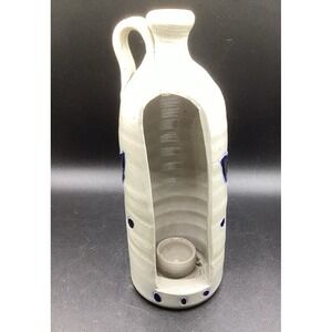 VTG Williamsburg Pottery Hand Carved Cobalt‎ Salt Glaze Jug Crock Candle Sconce